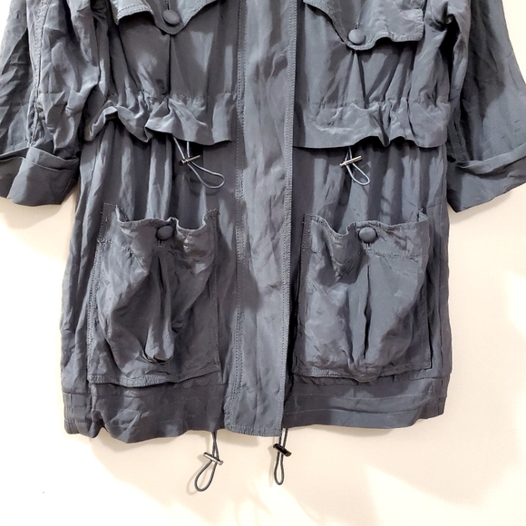 Club Monaco - 100% Silk gray military jacket - Size S - Picture 3 of 9